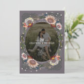 Boho Flowers写真Save the Date Card (スタンド正面)
