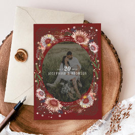Boho Flowers写真Save the Date Card