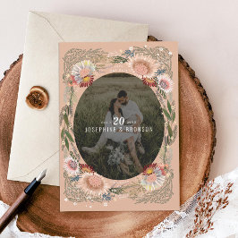 Boho Flowers写真Save the Date Card