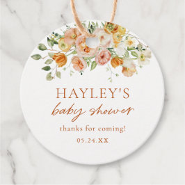 Boho Flowers女の子ベイビーシャワーありがとう フェイバータグ