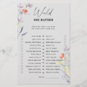 Boho Flowers彼女はむしろブライダルシャワーゲーム (正面)