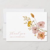 Boho Flowers結婚のサンキューカードお洒落, サンキューカード (正面)