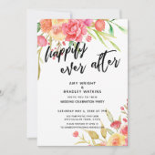 Boho Flowers結婚披露宴の後を楽しく 招待状 (正面)