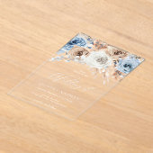 Boho Flowers 結婚's アクリル招待状 (レイダウン)