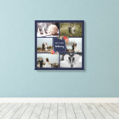 Boho Flowers - 結婚s Photo Collage キャンバスプリント (インサイチュ (ウッドフロア))