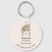 Boho Flowers and Dreamcatcher – ビジネス キーホルダー (裏面)