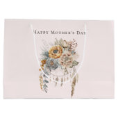 Boho Flowers and Dreamcatcher – 母の日 ラージペーパーバッグ (裏面)