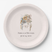 Boho Flowers and Dreamcatcher - 結婚's ペーパープレート (正面)