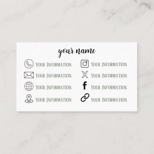 Boho Flowers & Camera名刺 名刺 (裏面)