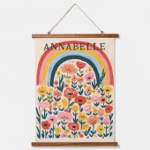 Boho Flowers Cute Illustration First Names 吊り下げ型タペストリー (正面3)