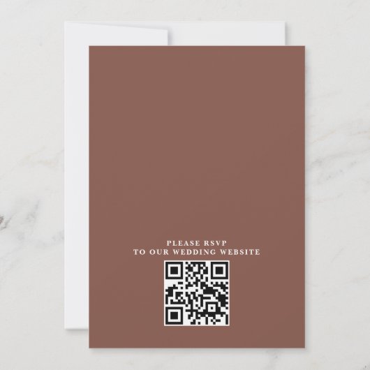 Boho Flowers Elegant Modern Budget QR Code Wedding 招待状 (裏面)