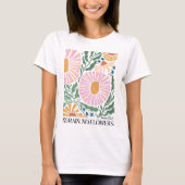 Boho Flowers No Rain No Flower Quote  Tシャツ (正面)