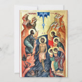 Boho Flowers Pampas Orthodox Christian Baptism  招待状 (裏面)