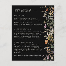 Boho Flowers Wedding Details Info Enclosure Card エンクロージャーカード