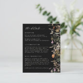 Boho Flowers Wedding Details Info Enclosure Card エンクロージャーカード (スタンド正面)