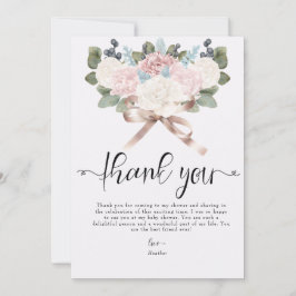 Boho Flowers Winter Thank You サンキューカード