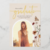 Boho Foil卒業発表 箔招待状 (正面)