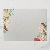 Boho & Foil日付を保存 箔招待状ポストカード (裏面)