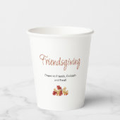 Boho Foliage Friendsgiving Modern Thanksgiving 紙コップ (裏面)