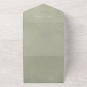 Boho Foliage Water Color Tropical Budget QRコード オールインワン招待状 (外側)