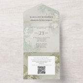 Boho Folidsトロピカルパーム葉ズ予算QRコード オールインワン招待状 (内側)