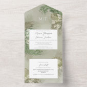 Boho Folids水彩熱帯パーム離れ予算 オールインワン招待状 (内側)