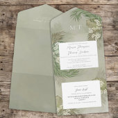 Boho Folids水彩熱帯パーム離れ予算 オールインワン招待状