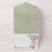 Boho Folids熱帯写真バジェットQRコード オールインワン招待状 (外側)