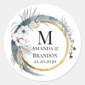 BOHO Foligs 結婚's Thank You Sticker ラウンドシール (正面)