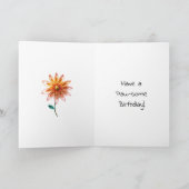 Boho Folk Art Cat, Flowers & Butterfly Birthday カード (内部)