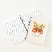 Boho Folk Floral Butterfly Personalized Name ノートブック (内部)