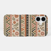 Boho Folk Floral Geometric Seamless Pattern iPhone 16ケース (裏面横)