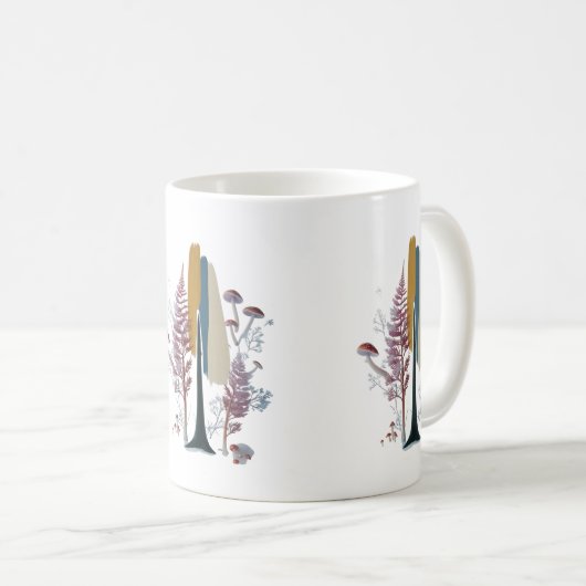 Boho Forest Abstract Brush Stroke Classic Mug コーヒーマグカップ (正面右)