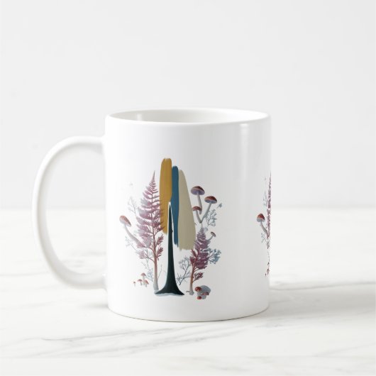 Boho Forest Abstract Brush Stroke Classic Mug コーヒーマグカップ (左)