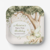 Boho Forest Fairy First Birthday  ペーパープレート (正面)