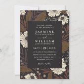 Boho Forest Flowers Rustic Chic Elegant Wedding 招待状 (正面)