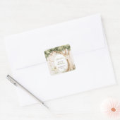 Boho Forest Watercolor Fairy First birthday スクエアシール (封筒)