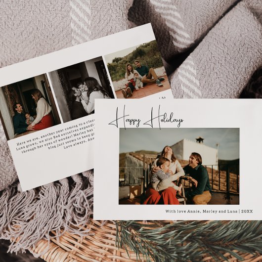 Boho Fourモダンフォトハッピー シーズンカード