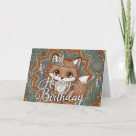 Boho Fox Happy Birthday Card  カード
