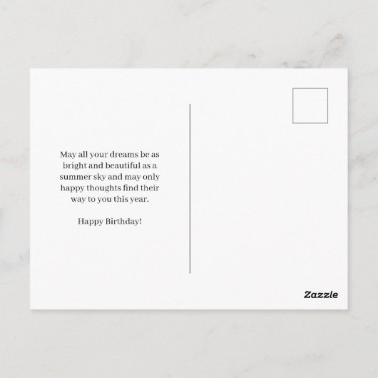 Boho Fox Happy Birthday Card ポストカード (裏面)