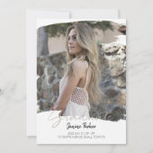 Boho Frameモダン写真の卒業式を追加 案内状 (正面)