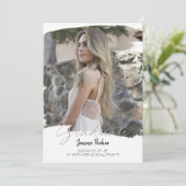 Boho Frameモダン写真の卒業式を追加 案内状 (スタンド正面)