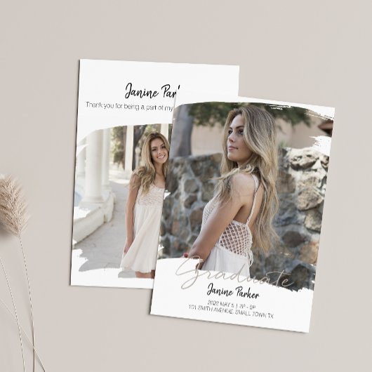 Boho Frameモダン写真の卒業式を追加 案内状