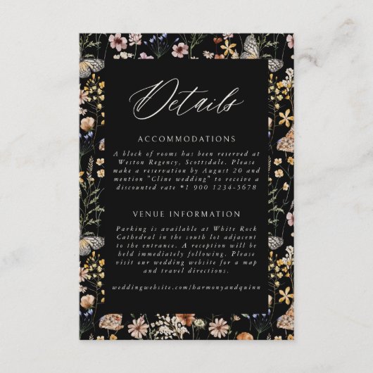 Boho Frame Wedding Details Enclosure Card エンクロージャーカード (正面)