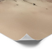 Boho Frog Under Umbrella With Fall Flowers Print ポスター (角)