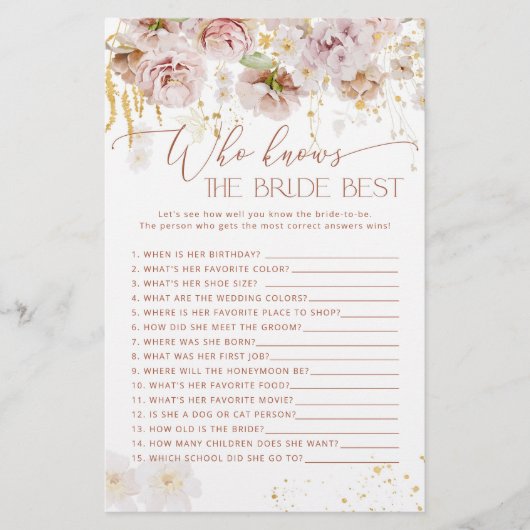 Boho gardenフローラ花嫁ゲームを知っ最高のている人 (正面)