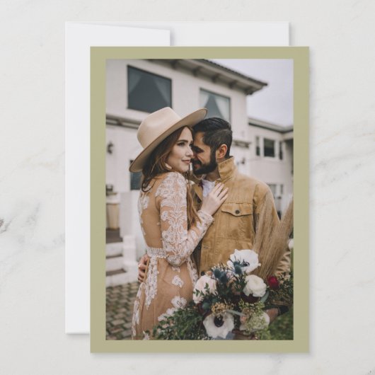 Boho garden夏のフローラ2写真イニシャル結婚ズ 招待状 (裏面)