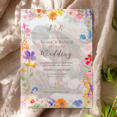 Boho garden夏のフローラ2写真イニシャル結婚ズ 招待状