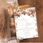 Boho Garden素朴 Flowers Photo Save the Date 招待状