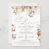 Boho Garden花秋インラブベビーシャワー 招待状 (正面)